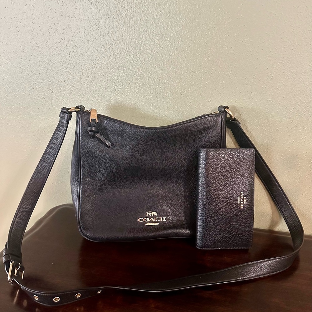 Coach Black Crossbody Bag and Wallet Set